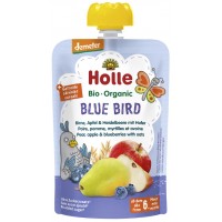 Holle Detské bio pyré hruška, jablko, čučoriedka a ovos od 6 mesiaca Blue Bird